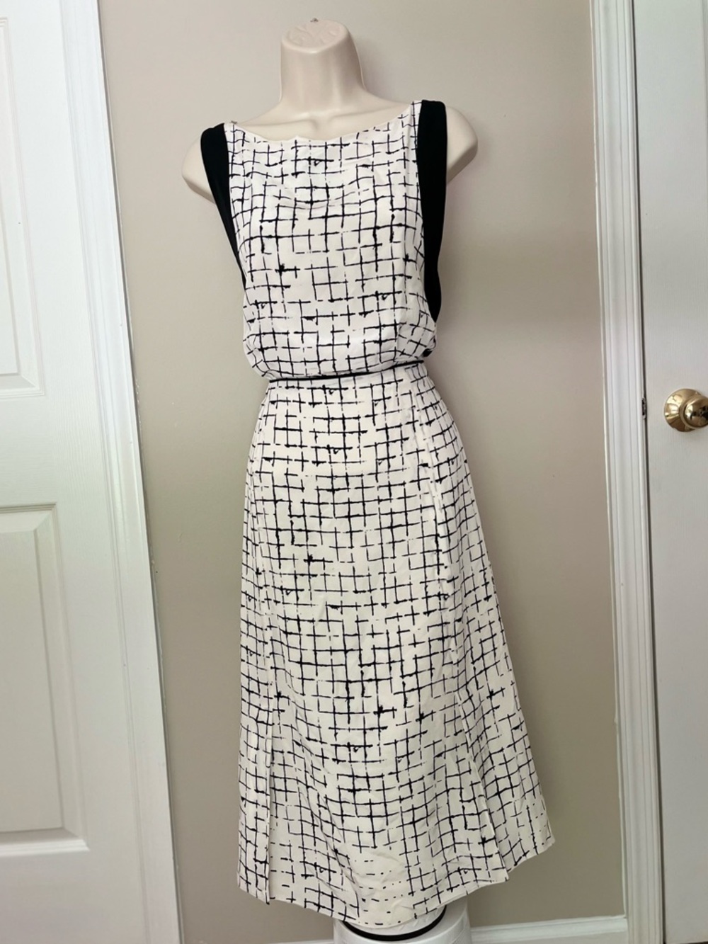 Rachel Comey Black and Off-White Midi Chic dress size 8